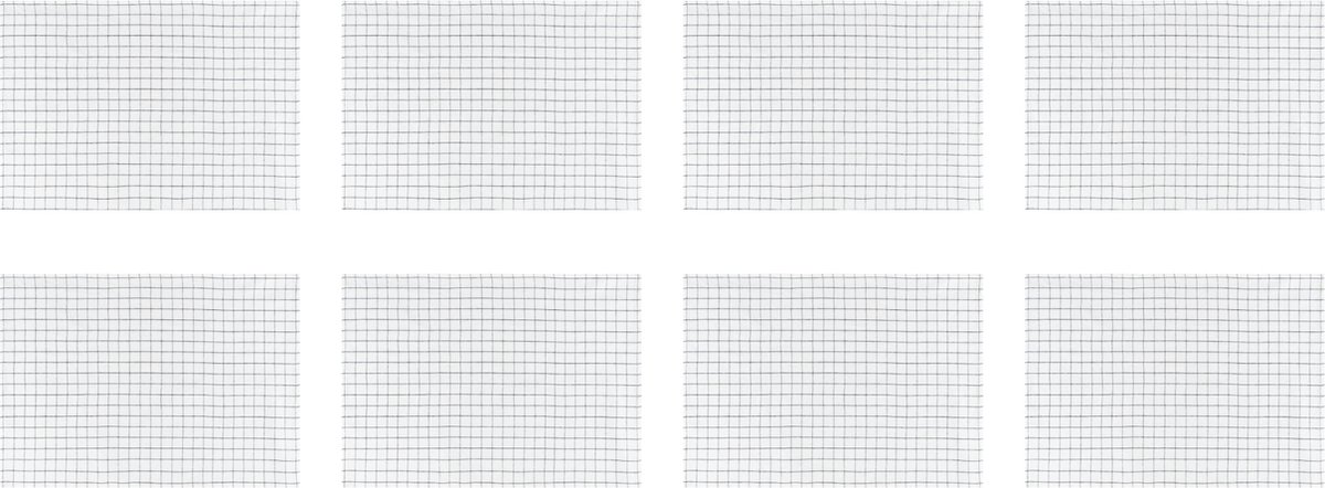 Krumble Theedoek met kleine blokjes - Ruitpatroon - Theedoeken - Glazendoeken - Keukendoeken - Vaatdoek - Katoen - Wit met zwart - 40 x 60 cm - Set van 8