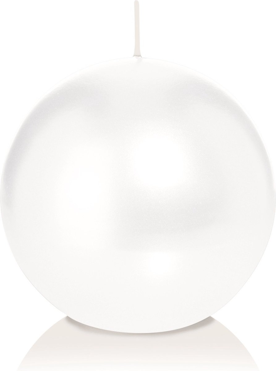 Trend Candles Bolkaars glad - wit - 8 cm - 25 branduren - ronde kaarsen