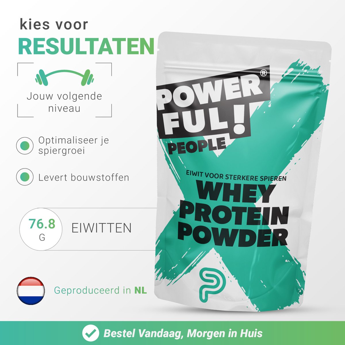 Goedkoopste PowerfulPeople - WHEY Protein - 1000 gram - Eiwitpoeder met BCAA - Vanille - WHEY Proteïne poeder - 40 Eiwitshakes