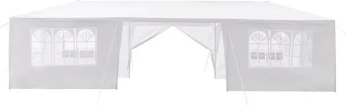 Partytent opvouwbaar - 3x9m - Paviljoen - Easy up - Waterdicht - Weerbestendig - Wit