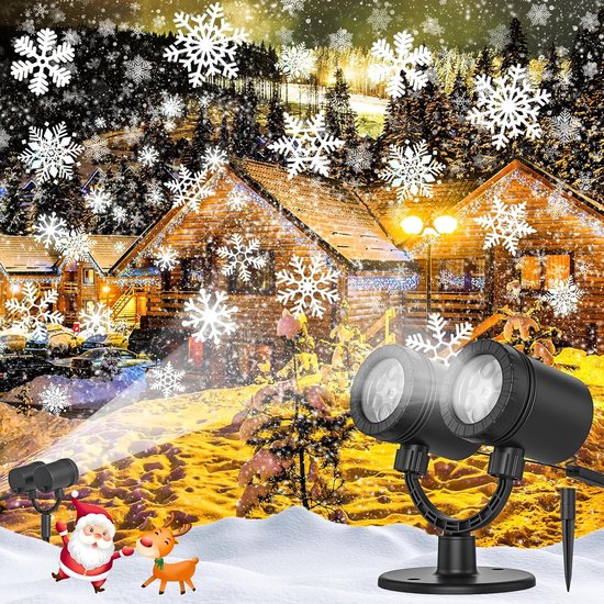 Sneeuwvlok Projector Licht, Sneeuwvlok LED Kerst Licht Projector - Waterdichte Vakantie Decoraties voor Buiten Tuin en Huis