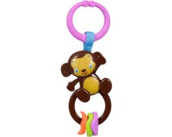 Speelgoedtopdeals - Rammelaar Hangspeeltje Buggyspeeltje - Aap met Ringen