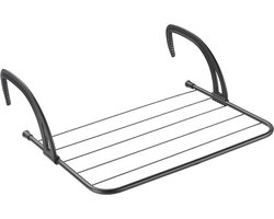 foto van Tomado - Droogrek Hangend - Favonio - Hangdroogrek voor Radiator, Balkon of Deur - 3 meter Drooglengte - Matzwart