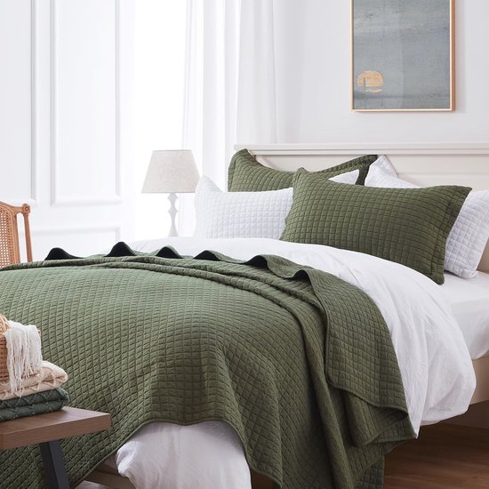 Lush Decor Quilt gestreept patroon omkeerbaar 3-delig beddengoed set, katoen, mandarijn, koning