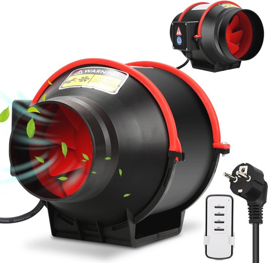 Spider Farmer 150 mm/6 inch inline buisventilator met snelheidsregelaar, 402 CFM 62W EC motor ventilatie afzuigventilator voor verwarming, koeling boosters, kweektenten, hydrocultuur, binnenteelt