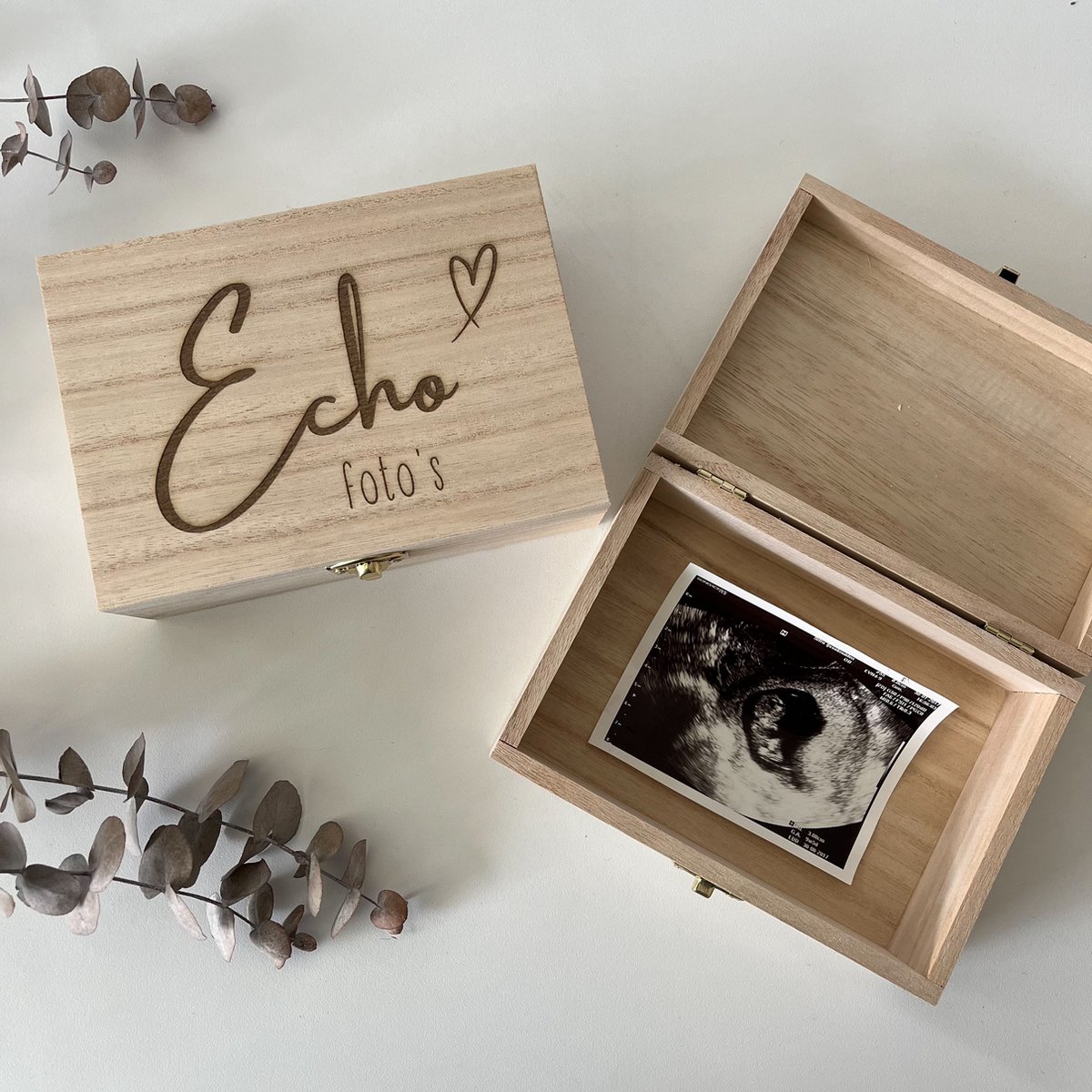 Echo kistje - Bewaren van je echo foto's - Zwangerschapscadeau