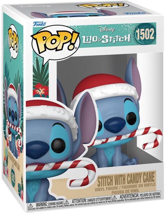 Funko Pop! 1502 Stitch with Candy Cane – holiday vinylfiguur