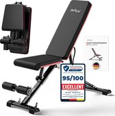 Bol.com DH FitLife Halterbank inklapbaar verstelbaar schuine bank & platte bank voor bankdrukken rugtrainer en buiktrainer train... aanbieding
