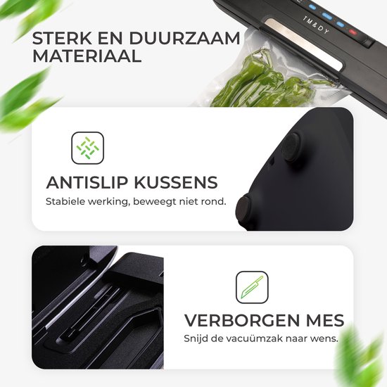TM&DY Vacuümmachine - Vacumeermachine - Droog & Nat Voedsel - Foodsaver - Seal Apparaat - Vacuüm Sealer - incl. 20st Vacuumzakken