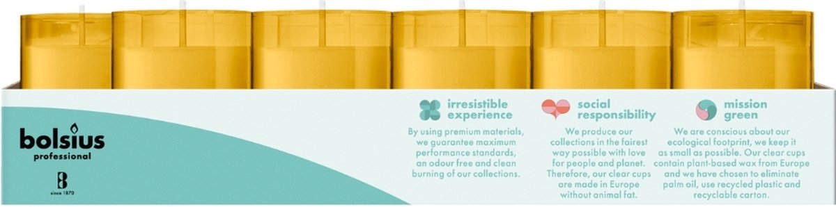Bolsius Clear Cup Plus - Amber - 40 stuks