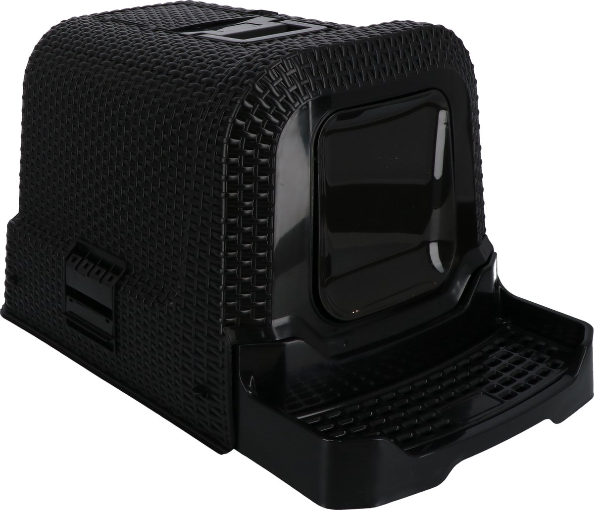 Bol.com Adori Kattentoilet Rattan 69x42x41 cm - Kattenbak - Zwart aanbieding