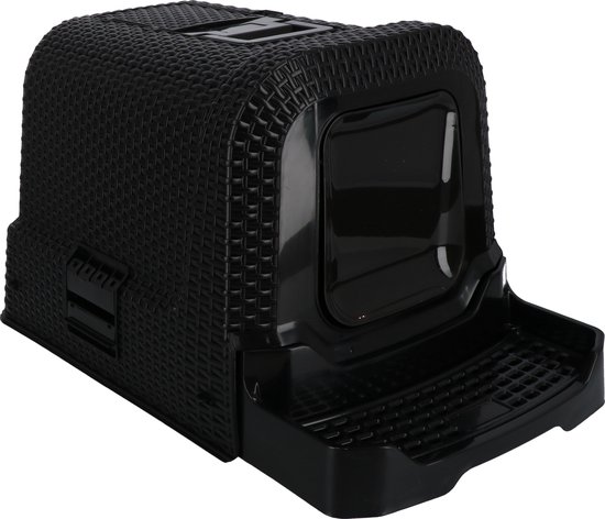 Adori Kattentoilet Rattan 69x42x41 cm - Kattenbak - Zwart