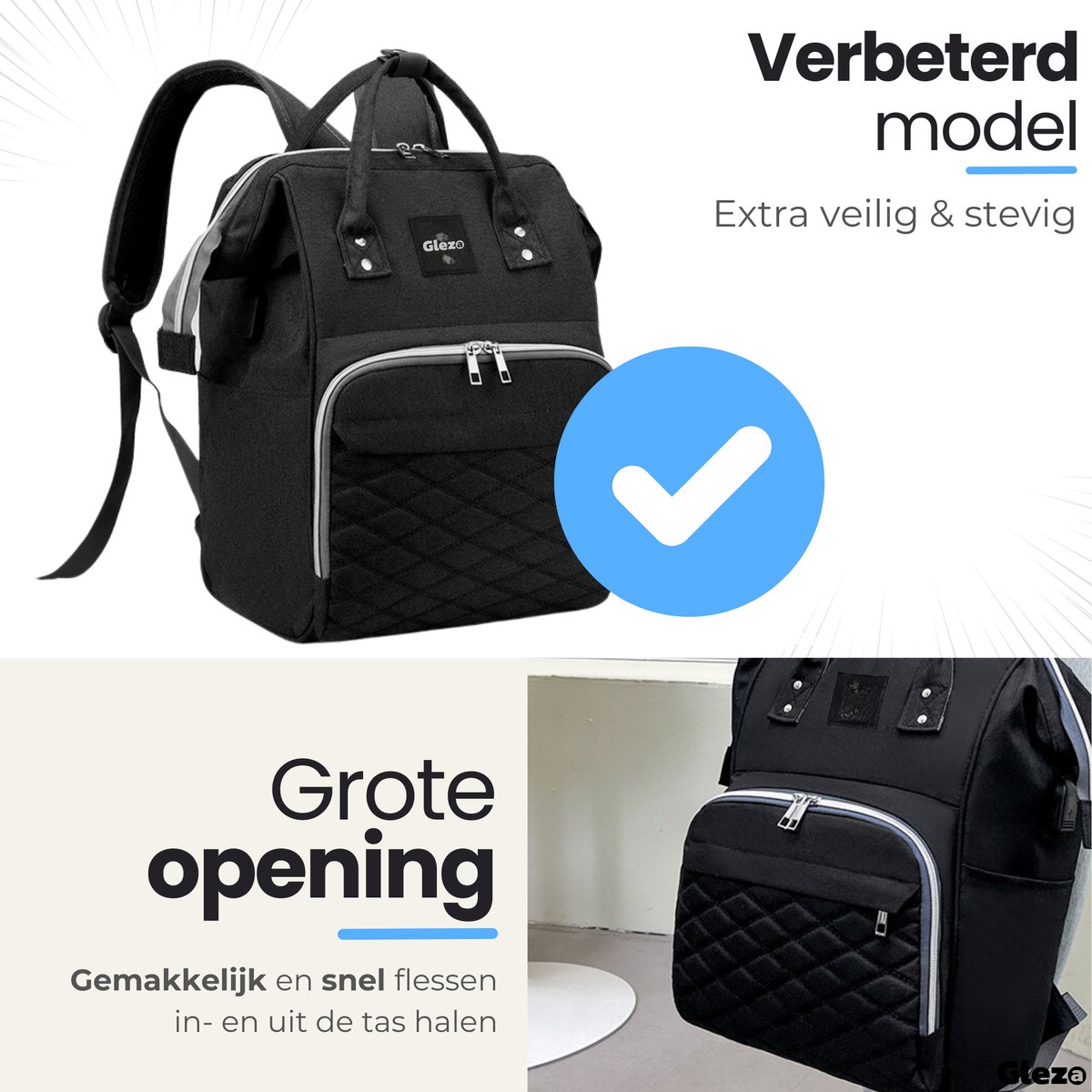 Mama Bag Luiertas Rugzak - 12 Vakken & Verzorgingstas thumbnail 4