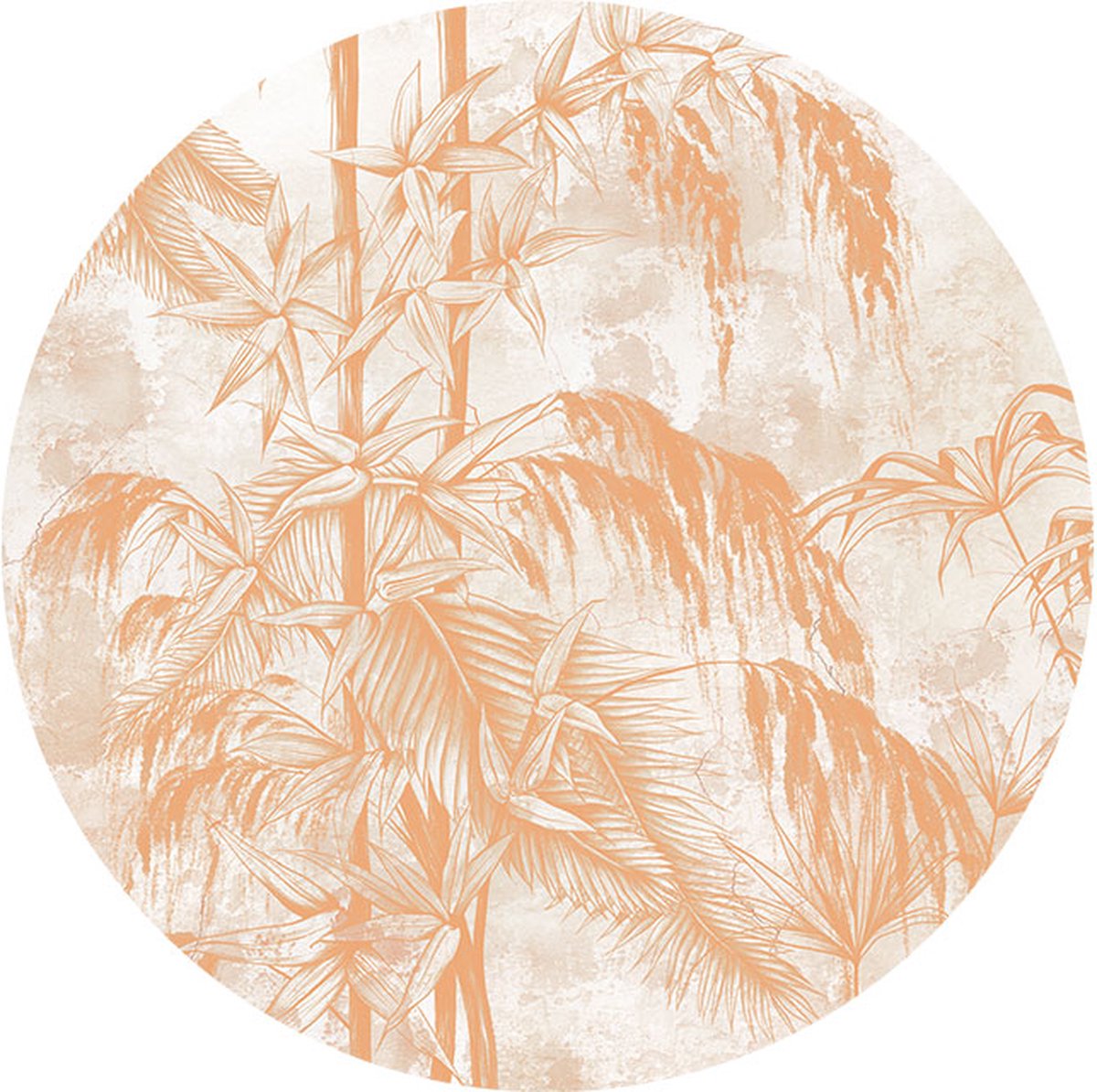 zelfklevend behang cirkel ZANTE peach 100 cm