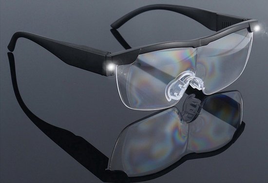 New Age Devi - Loupes avec éclairage LED - Anti Lumière Bleue - Lunettes loupe - Lunettes de sécurité sur ordonnance - Grossissement 170