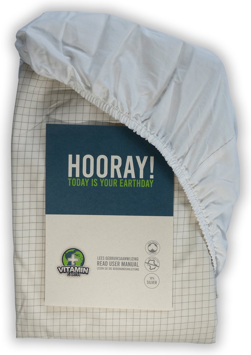 Aardingslaken Hoes - 100x200 - Organisch katoen - 10%Zilver