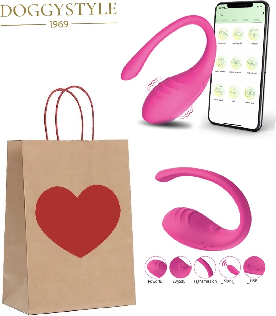 Doggystyle - Vibrators voor Vrouwen met App Control - Sex Toys voor Vrouwen Koppels - G Spot Bullet Vibrator met 10 Vibratie Standen- Clitoris Stimulator - Dildo Vibrator Realistisch - Seksspeeltjes - Erotiek - Vibrerend Ei - app vibrator - Love
