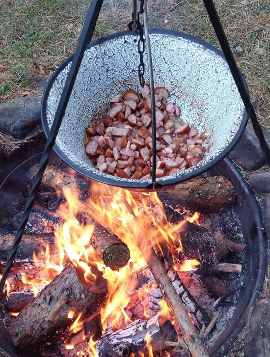 KOOKPAN, met gratis DEKSEL,14liter! Hongaarse ketel. Voor ook driepoot. — afbeelding 3