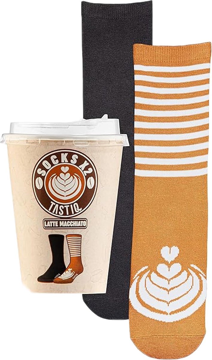 Tastic unisex sokken 2-pack latte cadeaubox, maat 36-41