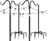 Bol.com J&R Lichtpaal - Decoratieve paal - Voor buiten - Multifunctionele tuinpaal - Paal met haken - Paal voor lichtslinger - P... aanbieding