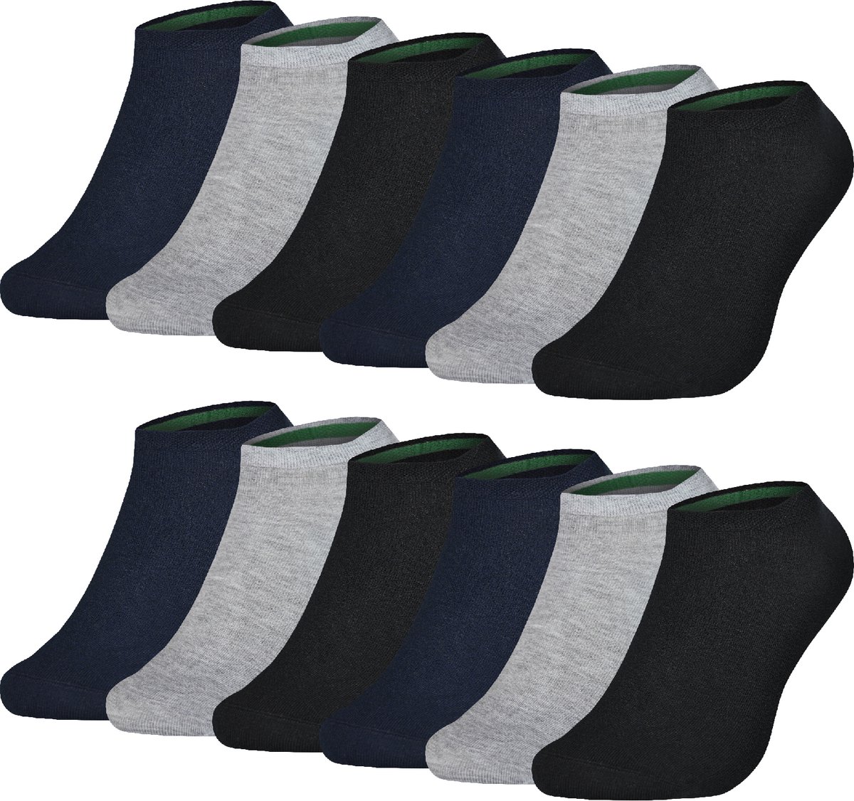 Bamboe Enkelsokken Naadloos - 12 paar - Unisex - Mix - Maat 41-46 - Bamboe Sokken