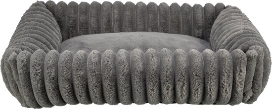 Trixie - Hondenmand Lonni - Ribfluweel - Hoekig - Grijs - 100X70 cm