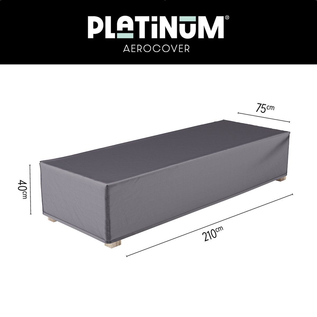 Platinum AeroCover - Ligbedhoes - 210x75x40cm - Ademend - Waterproof - Hoge kleurechtheid Antraciet