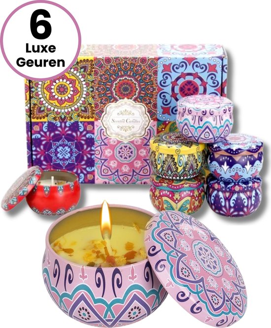 Boncy® Geurkaarsen Set - 6 Stuks Geur Kaarsen Geschenkset - Geurkaars Cadeaudoos Vrouwen - Kaars Cadeau voor Vrouw