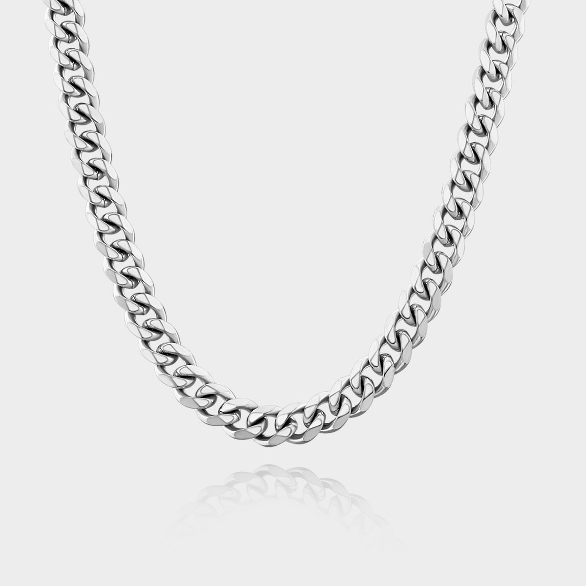 Cuban Ketting 9 mm - Zilveren Schakelketting - 60 cm lang - Ketting Heren - Olympus Jewelry