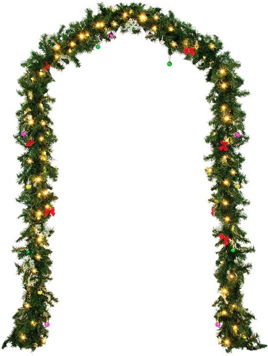 Casaria Kerstguirlande – 5 m 80 LED´s incl. Decoratie – Warm Wit