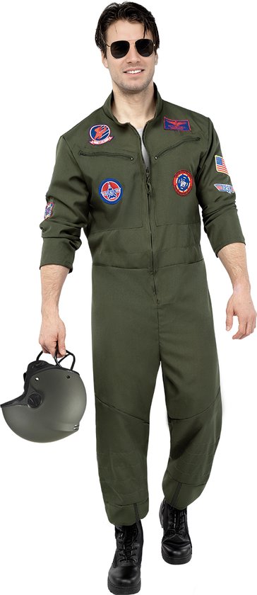 FUNIDELIA Top Gun Piloten Kostuum voor mannen - Maat: XL - Donkergroen