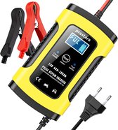Prestara 12V acculader – 4A druppellader met accureparatiemodus – geschikt voor auto, camper, motor & scooter – 100-240V