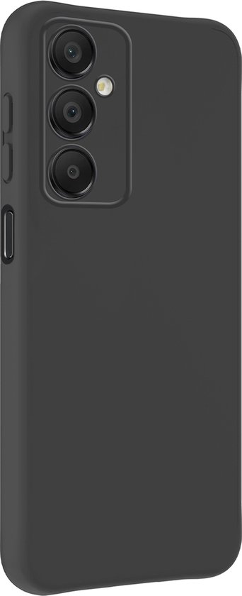 Coque en silicone TPU noire mate pour Samsung Galaxy A16, avec un accent sur la découpe de la caméra.