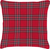 Mistral Home - COUSSIN DÉCORATIF DE NOËL - flanelle - 40 x 40 cm - carreaux tartan - rouge