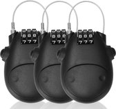 Cijferslot set van 3 - Snowboardslot en skislot - Weerbestendig hangslot met cijfercode - Voor Fiets, Ski’s en Bagage