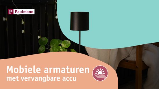 Paulmann Onzo - Lampe de table - mobile - IP44 - 2700K - 3stepdim - USBC - blanc - plastique