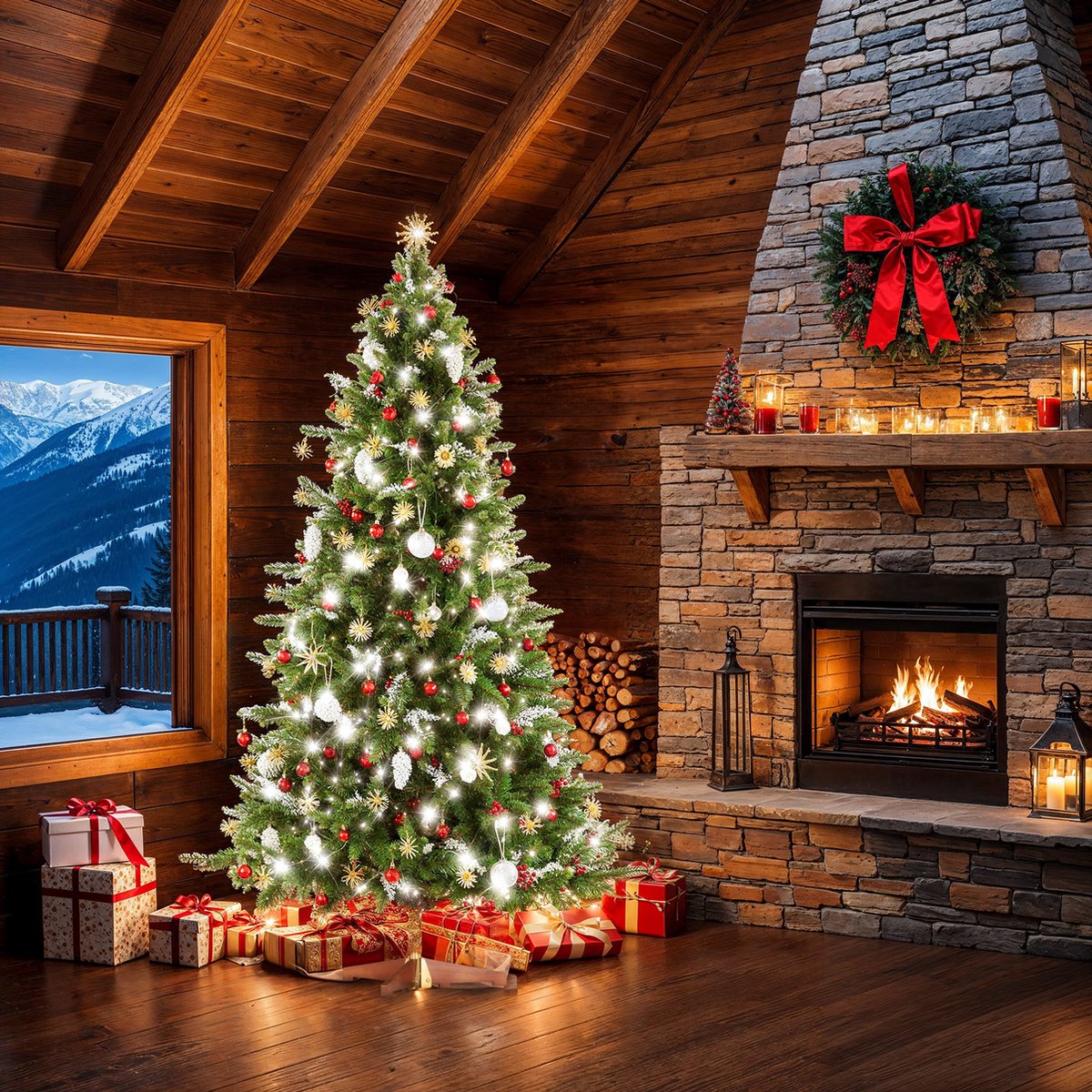 tectake® Kunstkerstboom Cupid - Natuurgetrouwe uitstraling met flexibele takken - Dichte diepgroene naalden - Snelle opbouw met steeksysteem - Inclusief inklapbare standaard - 180cm - 545 takken – foto 4