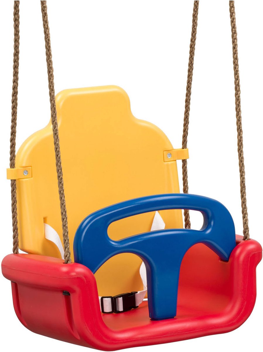 Swing King Plastic - Groeischommel - Geel/Turqouise/Oranje