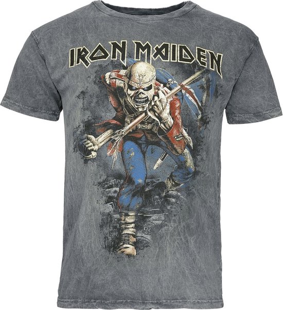 Iron Maiden Trooper Heren T-shirt - grijs - S
