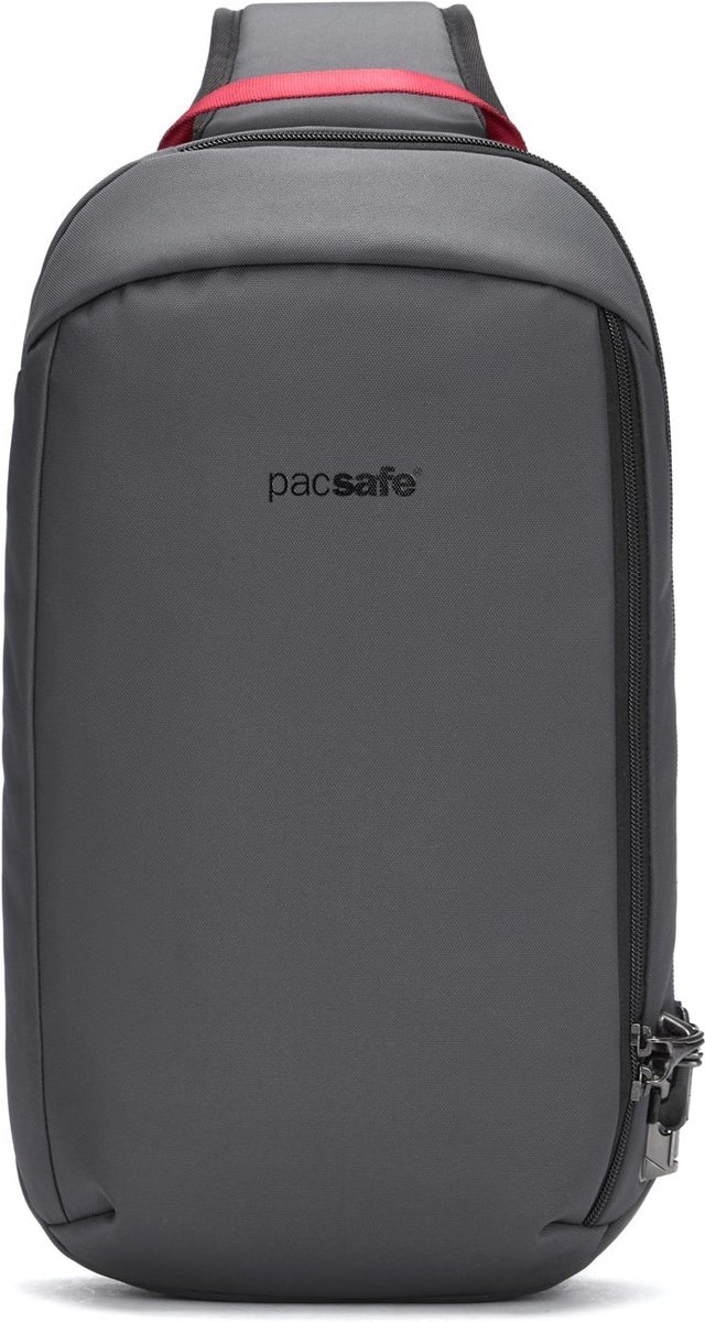 Pacsafe EXP Slingpack - 10 L - Slingrugzak - RFID-blokkerend - Anti-diefstal - Backpack - Geschikt voor 12-inch laptop - Beveiligde Reistas - Waterafstotend - Grijs