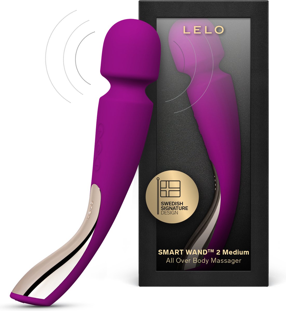 LELO SMART WAND 2 Medium – Massageapparaat – Waterdicht – Draadloos – Deep Rose