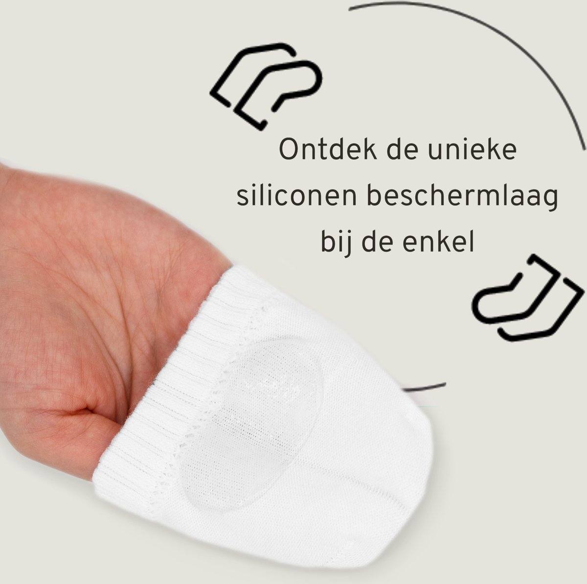 MASUK Dames & Heren Enkelsokken met Enkelbescherming – Unisex Anti-Blaar Gel Pad – Niet Afzakkende Comfort Sokken – Set van 3 Paar – Wit – Maat 36-39 — cadeau in Cadeau-ideeën - foto 7