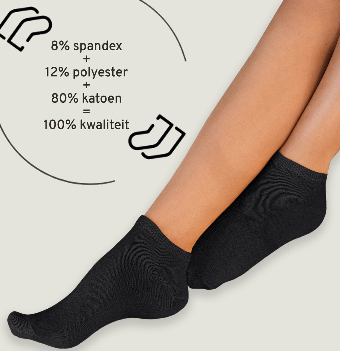 MASUK Unisex Sokken met Enkelbescherming – Katoenen Sportsokken Dames & Heren – Anti-Blaar & Ademend – Set van 3 Paar – Zwart, Blauw en Wit – Maat 36-39 — cadeau in Cadeau-ideeën - foto 4