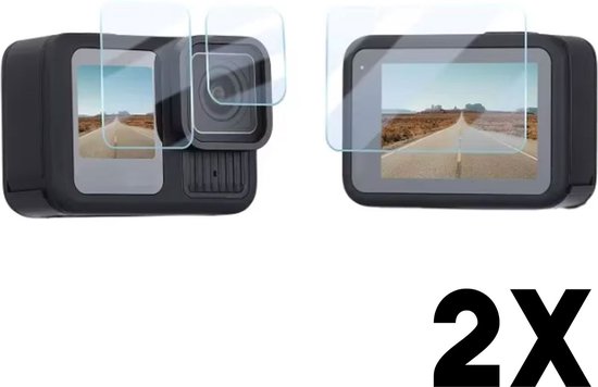 Protecteurs d'écran adaptées pour GoPro Hero 13 Black - Protecteurs d'écran en Tempered Glass - 4x LCD & 2x Objectif - 2-Pack - Protection adaptée pour GoPro Hero 13 Black LCD & Lens - Glas Trempé 9H - Set Complet 2 Pièces - TechDefend