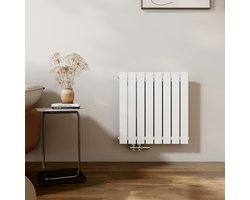 EMKE Radiator - Plat Design - Glanzend Wit - 63x62 cm - 450 W - Kolomradiator Vertical - Verwarming voor Alle Ruimtes