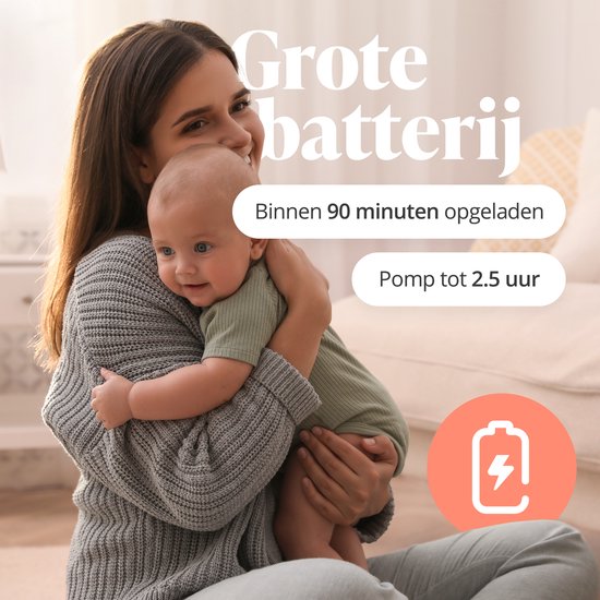 Evite Elektrische Draadloze Borstkolf Nova – Handsfree & Draagbaar – BPA-Vrij – Dubbele Borstkolf - Met E-Book – Inclusief Tas - Wit & Roze