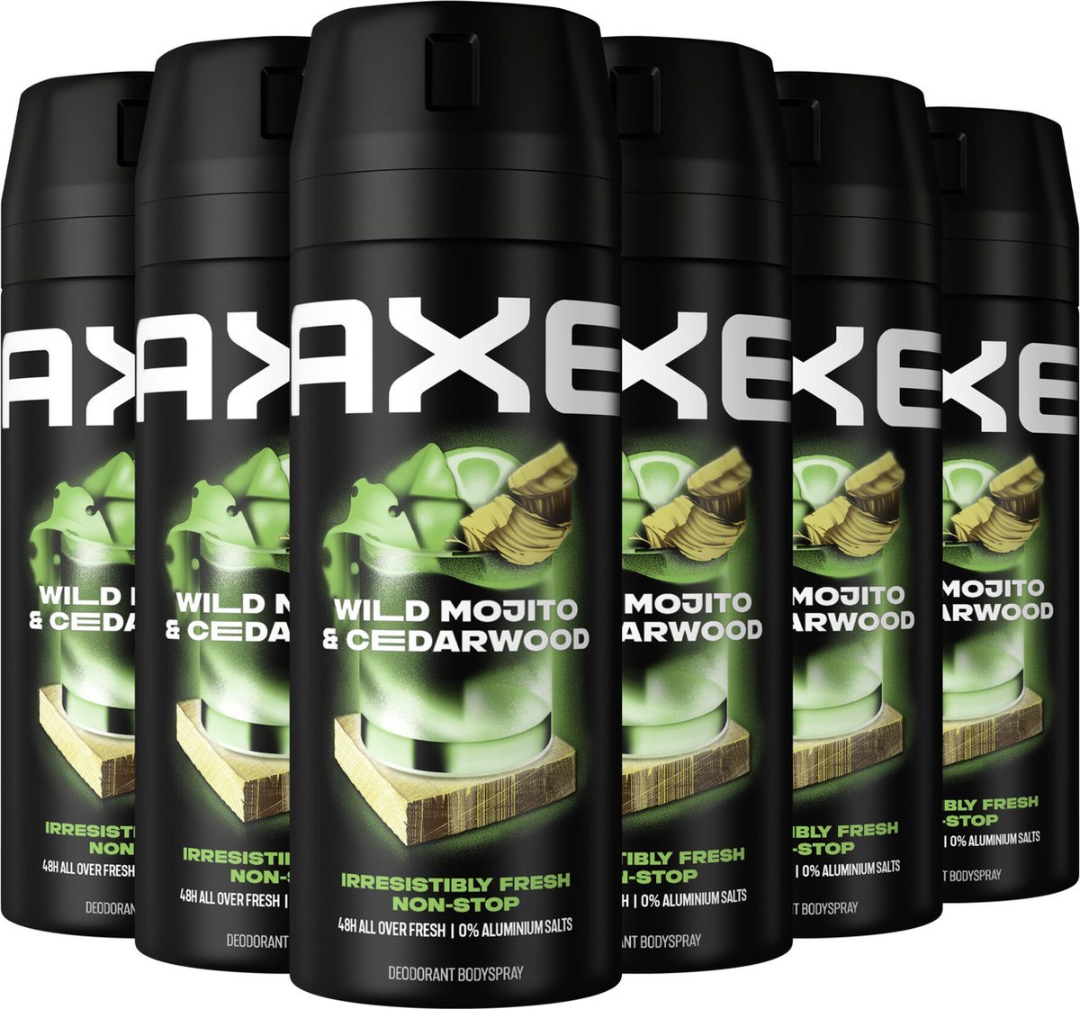 Axe Axe Mojito & Cedarwood Pepper Bodyspray Deodorant - 6 x 150 ml - Voordeelverpakking