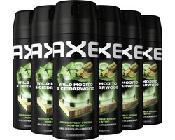 AXE - Deodorant Bodyspray - Wild Mojito & Cedarwood - 6 x 150 ml - Voordeelverpakking