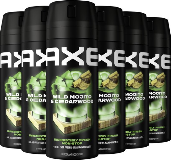 AXE Green Mojito & Cedarwood Deodorant Body Spray - 6 x 150 ml - Value pack