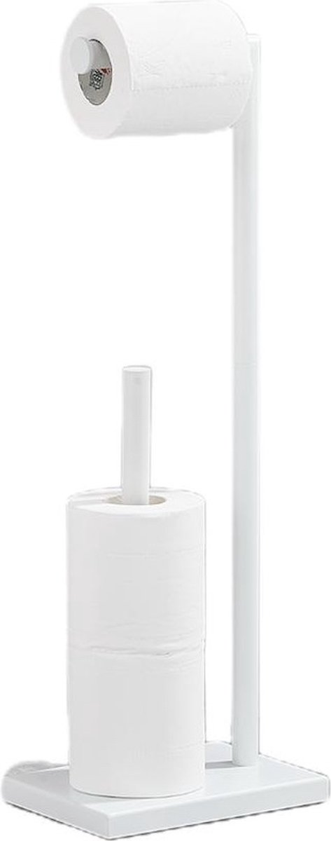 Toiletbutler met wc rolhouder en reserverol houder compleet mat wit staand